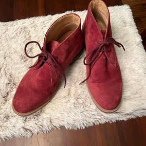 Dr Scholls maroon suede booties